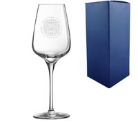 Uniqueful Personalised Commemorative Coronation of the King Red Wine Glass in Clear Uniqueful Clear