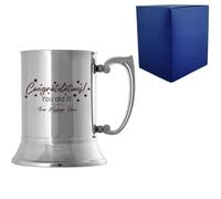Uniqueful Personalised Congratulations You Did It Steel Tankard Graduation in Silver Uniqueful Silver