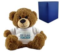 Uniqueful Personalised Dark Brown Teddy Bear Top Class Teacher T-Shirt | Size: 100 cm Uniqueful Brown 100 cm