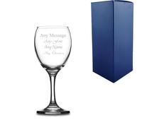 Uniqueful Personalised Engraved 9oz Imperial Wine Glass Birthday Gift for Friend in Clear | Size: 1000ml Uniqueful Clear 1000ml