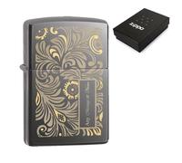 Uniqueful Personalised Engraved Black Venetian Official Zippo Windproof Lighter | Size: 1 Pack Uniqueful Black 1 Pack