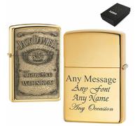 Uniqueful Personalised Engraved Brass Jack Daniels Official Zippo Lighter in Gold Uniqueful Gold