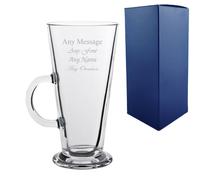 Uniqueful Personalised Engraved Columbia Latte Any Message 13oz 384ml Glass in Clear Uniqueful Clear