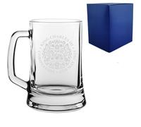 Uniqueful Personalised Engraved Commemorative Coronation of the King Beer Mug in Clear | Size: 20oz (550ml) Uniqueful Clear 20oz (550ml)