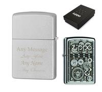 Uniqueful Personalised Engraved Engine Emblem Official Zippo Windproof Lighter in Silver | Size: 1 Pack Uniqueful Silver 1 Pack