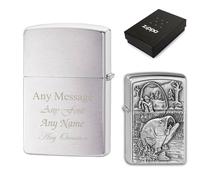 Uniqueful Personalised Engraved Fishing Official Zippo Windproof Lighter in Silver | Size: 1 Pack Uniqueful Silver 1 Pack