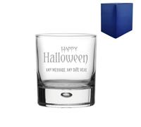 Uniqueful Personalised Engraved Happy Halloween Bubble Whisky Gift for Friend in Clear Uniqueful Clear