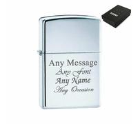 Uniqueful Personalised Engraved High Polished Chrome Official Zippo Lighter in Silver | Size: 1 Pack Uniqueful Silver 1 Pack