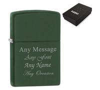 Uniqueful Personalised Engraved Matte Green Zippo Lighter Birthday Gift for | Size: 1 Pack Uniqueful Green 1 Pack