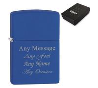 Uniqueful Personalised Engraved Matte Royal Blue Zippo Lighter for Friend | Size: 1 Pack Uniqueful Blue 1 Pack
