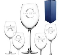 Uniqueful Personalised Engraved Novelty 19oz Enoteca Wine Glass Initial & Name in Clear Uniqueful Clear