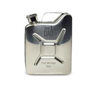 Uniqueful Personalised Engraved Silver Jerry Can Hip Flask No.1 Dad Design | Size: 250ml Uniqueful Silver 250ml