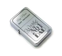 Uniqueful Personalised Engraved Steel Worlds No1 Dad Design Fathers Day Lighter in Silver | Size: 1 Pack Uniqueful Silver 1 Pack