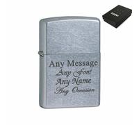 Uniqueful Personalised Engraved Street Chrome Official Zippo Lighter Birthday in Silver | Size: 1 Pack Uniqueful Silver 1 Pack