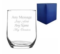Uniqueful Personalised Engraved Sude Whisky Glass Stemless Gin Tumbler Birthday in Clear Uniqueful Clear