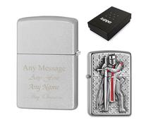 Uniqueful Personalised Engraved Templer Emblem Official Zippo Windproof Lighter in Silver | Size: 1 Pack Uniqueful Silver 1 Pack