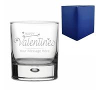 Uniqueful Personalised Engraved Whisky Tumbler with Happy Valentines Design in Clear Uniqueful Clear