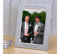Uniqueful Personalised Father of the Groom Silver Plated 7x5 Picture Frame | Size: 1 Pack Uniqueful Silver 1 Pack