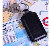 Uniqueful Personalised Faux Leather Initials Key Ring New Home Gift for Couple in Black Uniqueful Black One Size