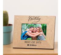 Uniqueful Personalised Happy Birthday Playlist Frame 6x4 Silver Finish in Brown Uniqueful Brown