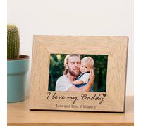 Uniqueful Personalised I Love My Daddy Wood Picture Frame 7x5 for Dad in Brown Uniqueful Brown