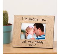 Uniqueful Personalised Im Lucky to call you Daddy Wood Picture Frame 6x4 in Brown Uniqueful Brown
