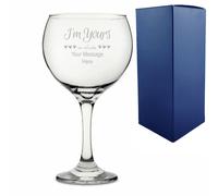 Uniqueful Personalised Im Yours No Refunds Design Engraved Gin Balloon Glass in Clear | Size: 1 Pack Uniqueful Clear 1 Pack