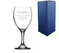 Uniqueful Personalised Im Yours No Refunds Wine Glass Anniversary in Clear Uniqueful Clear