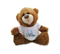 Uniqueful Personalised Initial & Name Design Dark Brown Teddy Bear T-Shirt Toy Uniqueful Brown One Size