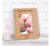 Uniqueful Personalised Me My Daddy Wood Picture Frame 6x4 Fathers Day Dad in Brown Uniqueful Brown