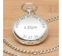Uniqueful Personalised Meet Me At The Altar Silver Finish Pocket Watch Wedding Uniqueful Silver One Size