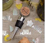 Uniqueful Personalised Mr & Mrs Infinity Cherrywood Bottle Stopper Wedding in Silver | Size: 1 Pack Uniqueful Silver 1 Pack