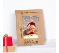 Uniqueful Personalised My First Christmas Frame in Brown Uniqueful Brown