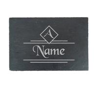 Uniqueful Personalised Name & Initial Design Rectangular Slate Cheeseboard in Black | Size: 1 Pack Uniqueful Black 1 Pack