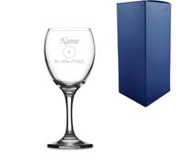 Uniqueful Personalised Name Its Wine Oclock Engraved 9oz Imperial Wine Glass in Clear | Size: 250ml Uniqueful Clear 250ml