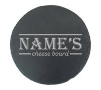 Uniqueful Personalised Name's Cheeseboard Border Design Round Slate Cheeseboard in Black | Size: 1 Pack Uniqueful Black 1 Pack