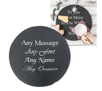 Uniqueful Personalised Natural Slate Food Drinks Serving Platter for Mum in Black Uniqueful Black