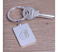 Uniqueful Personalised Script Initial Silver Plated Key Ring New Home Couple Uniqueful Silver One Size
