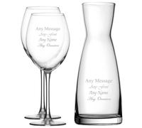 Uniqueful Personalised Set of 2 Enoteca Wine Glasses Contemporary Carafe Set in Clear Uniqueful Clear