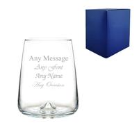 Uniqueful Personalised Terra Tumbler Glass 16oz Inverted Base Any Message in Clear Uniqueful Clear