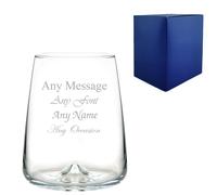 Uniqueful Personalised Terra Tumbler Glass 19.9oz Inverted Base Any Message in Clear Uniqueful Clear