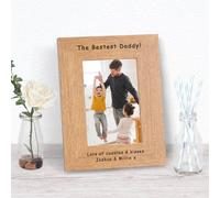 Uniqueful Personalised The Bestest Daddy Wood 6x4 Picture Frame for Dad in Brown Uniqueful Brown