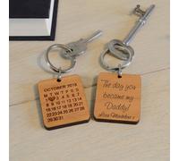 Uniqueful Personalised The Day You Became My Daddy Key Ring for Dad in Brown Uniqueful Brown One Size
