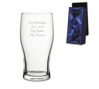 Uniqueful Personalised Tulip Pint Beer Glass Premium Satin Lined Box in Clear Uniqueful Clear