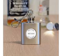 Uniqueful Personalised Wedding Party Hip Flask Key Ring Wedding Gift in Silver | Size: 1 Pack Uniqueful Silver 1 Pack