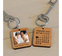 Uniqueful Personalised When Met Daddy Photo Upload Key Ring New Baby Dad in Brown | Size: 1 Pack Uniqueful Brown 1 Pack