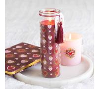 Uniqueful Sacred Heart Print Black Fig Tube Candle in Red | Size: 1 Pack Uniqueful Red 1 Pack