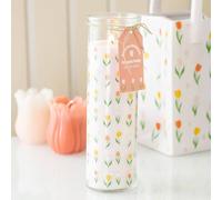 Uniqueful Tulip Print French Tulip Tube Candle | Size: 1 Pack Uniqueful Multicolor 1 Pack