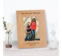 Uniqueful Women's Personalised Bestest Mummy Wood 6x4 Picture Frame Mothers Day in Brown Uniqueful Brown
