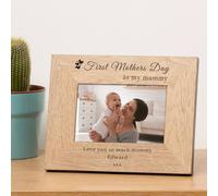 Uniqueful Women's Personalised First Mothers Day as my Wood Picture Frame 7x5 for Mum in Brown Uniqueful Brown